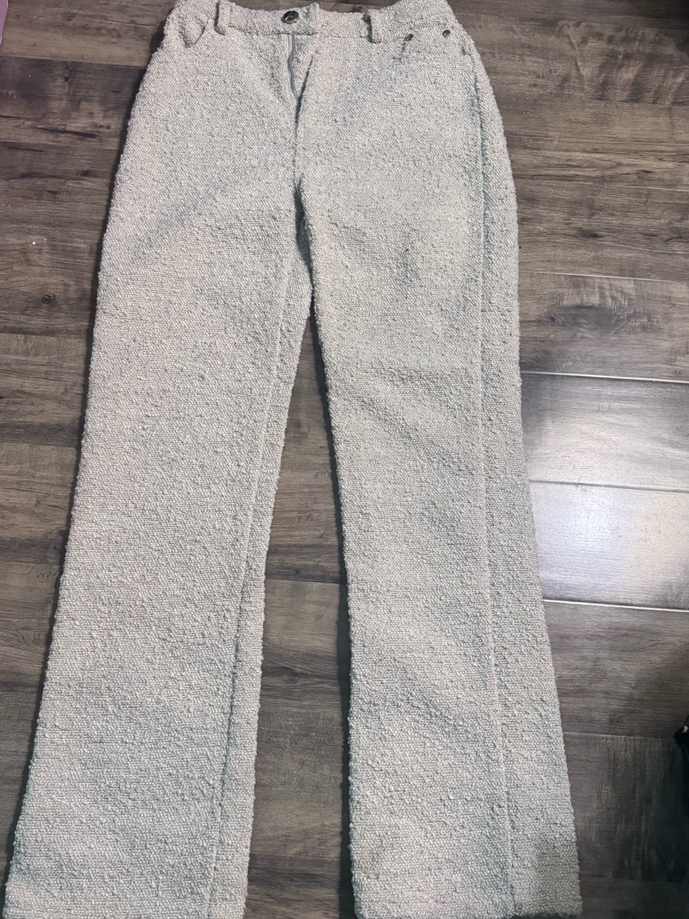 Manière De Voir Bouclé Wide Leg Trousers Cream Tweed Old Money UK 6 US 2 - Picture 2 of 10